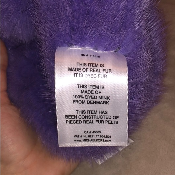 Genuine Mink Purple Beanie Winter Hat - Picture 3 of 6